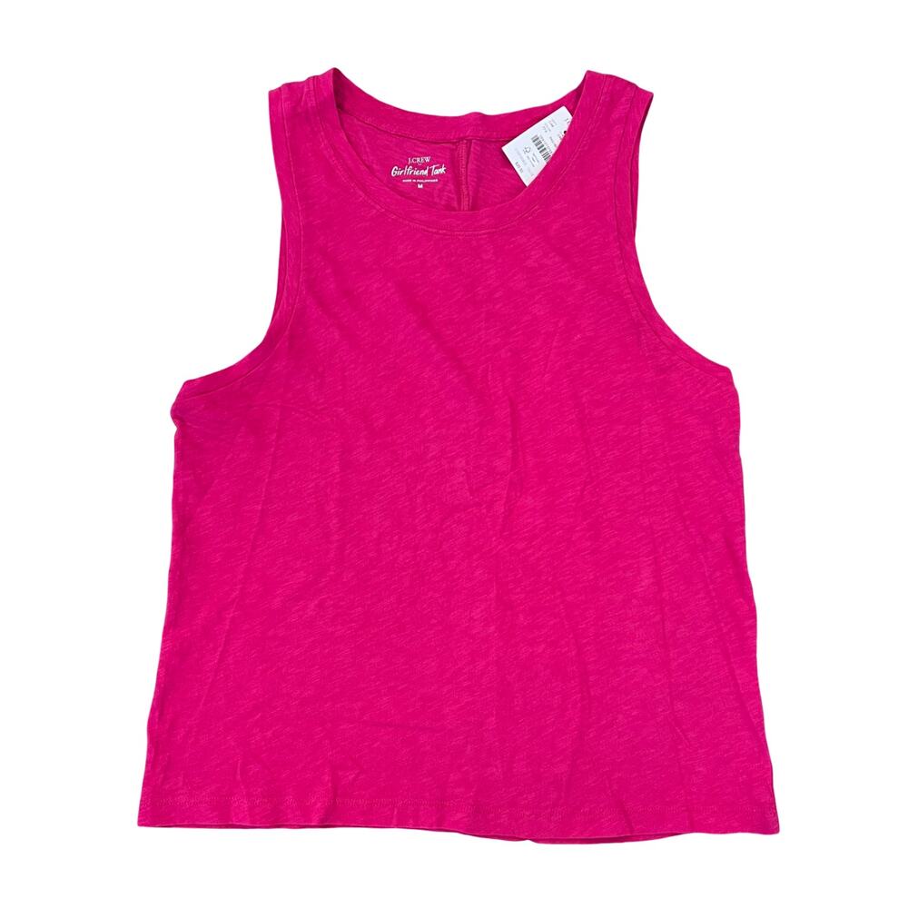 NWT J. Crew Women's Fuchsia Pink Girlfriend Tank Top - SIZE M